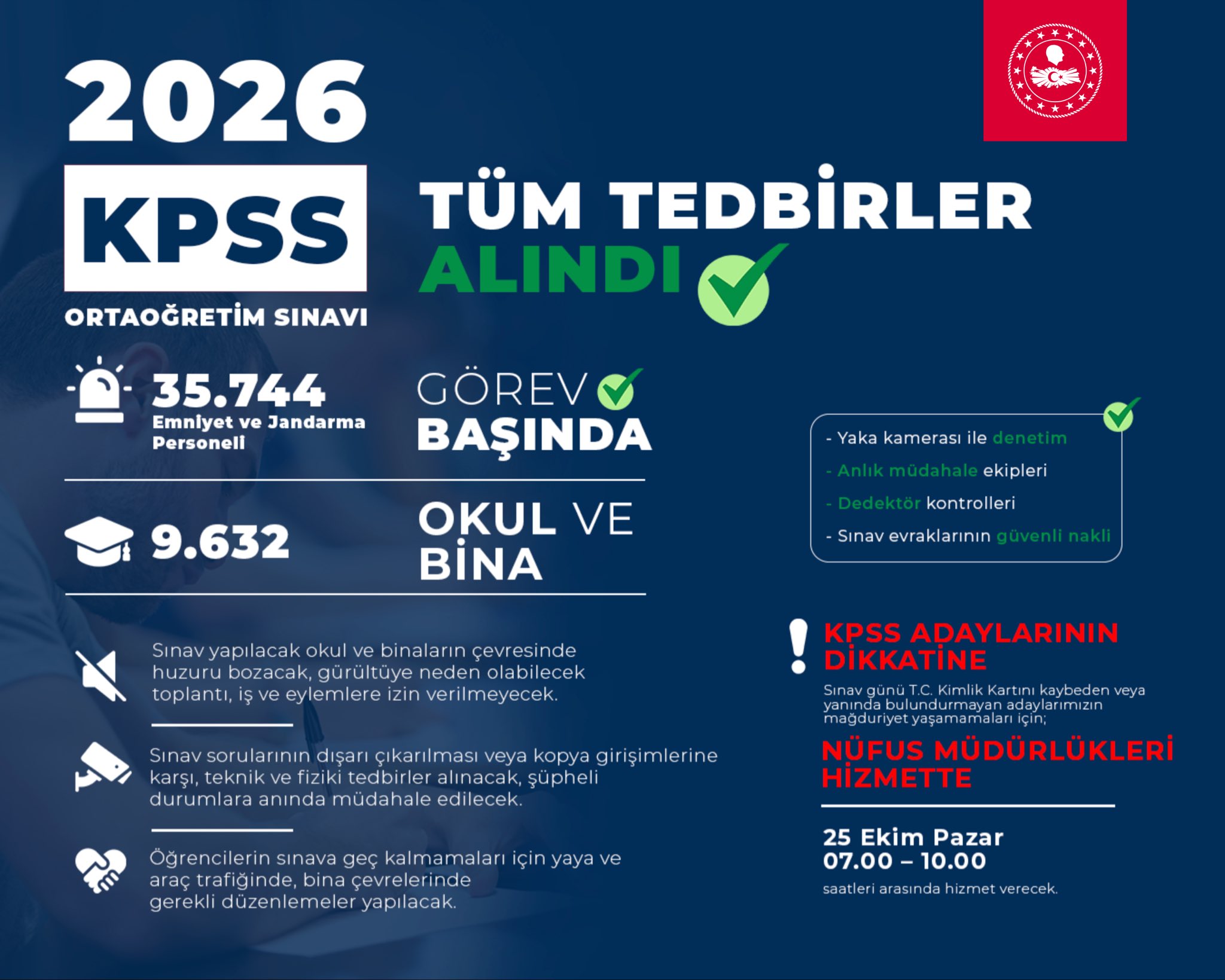 İçişleri Bakanı Çiftçi’den KPSS Güvenliği Açıklaması: 35 Binin Üzerinde Personel Sahada Olacak