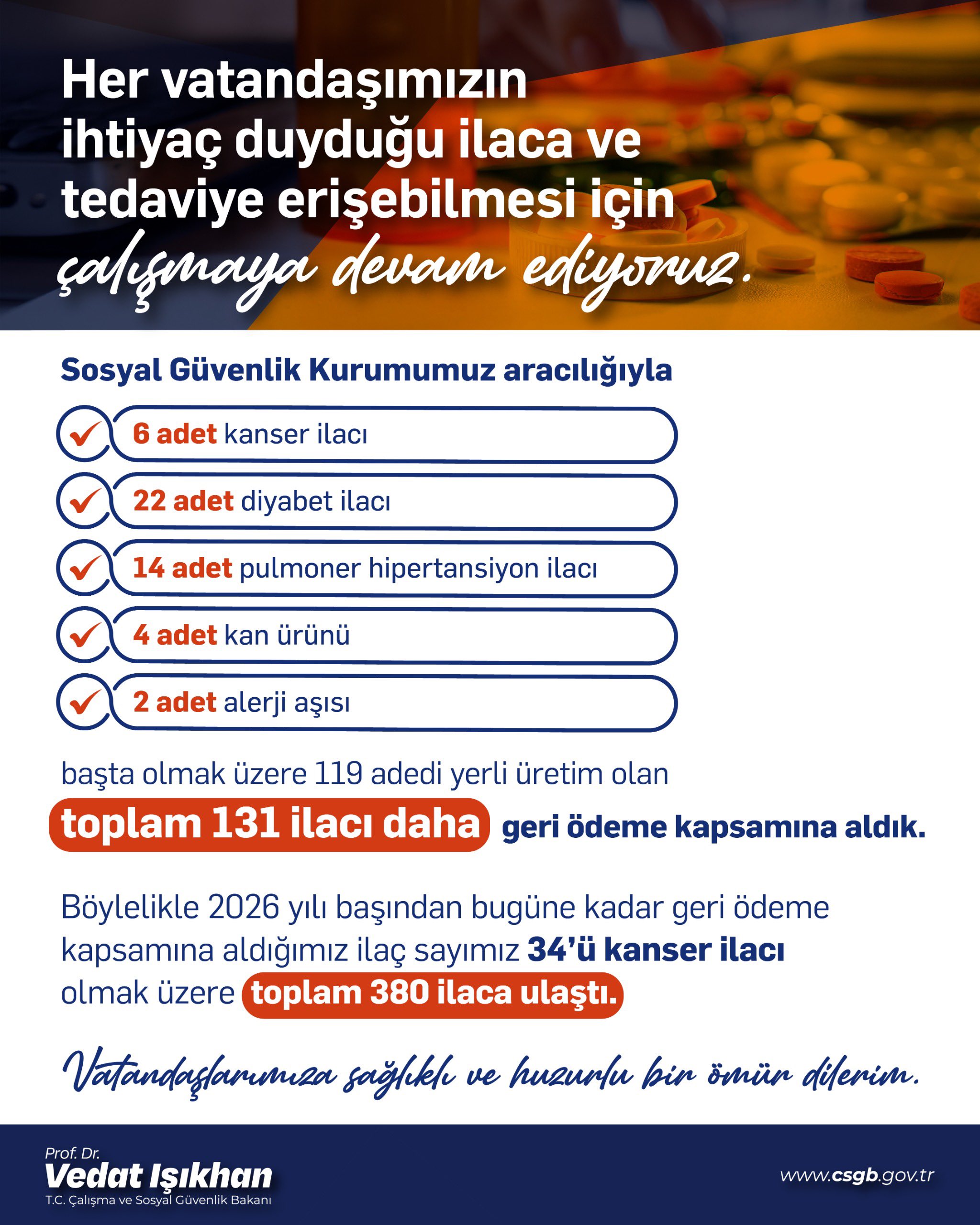 Bakan Işıkhan Duyurdu: 131 İlaç Daha Geri Ödeme Kapsamına Alındı