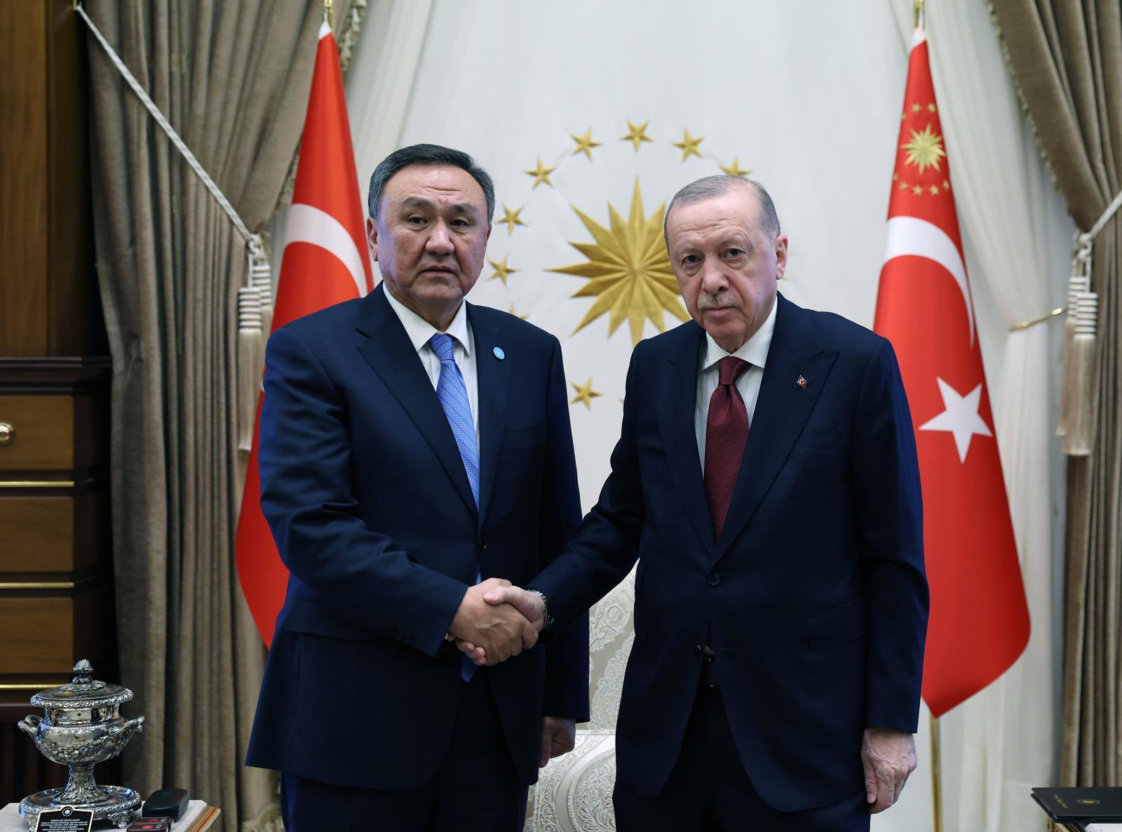 Cumhurbaşkanı Erdoğan TDT Genel Sekreteri Ömüraliyev İle Görüştü