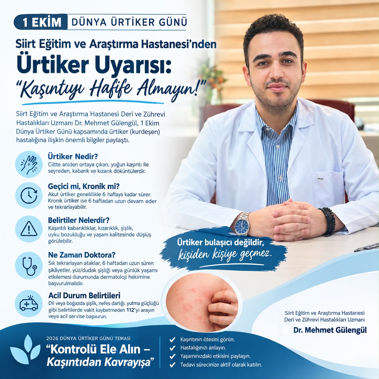 Siirt’te Uzmanından Ürtiker Uyarısı: Kaşıntıyı Hafife Almayın
